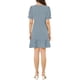 thumbnail image 3 of Vestido casual azul de mujer con estampado de puntos, cuello cuadrado y dobladillo con volantes, por encima de la rodilla, 3 of 6