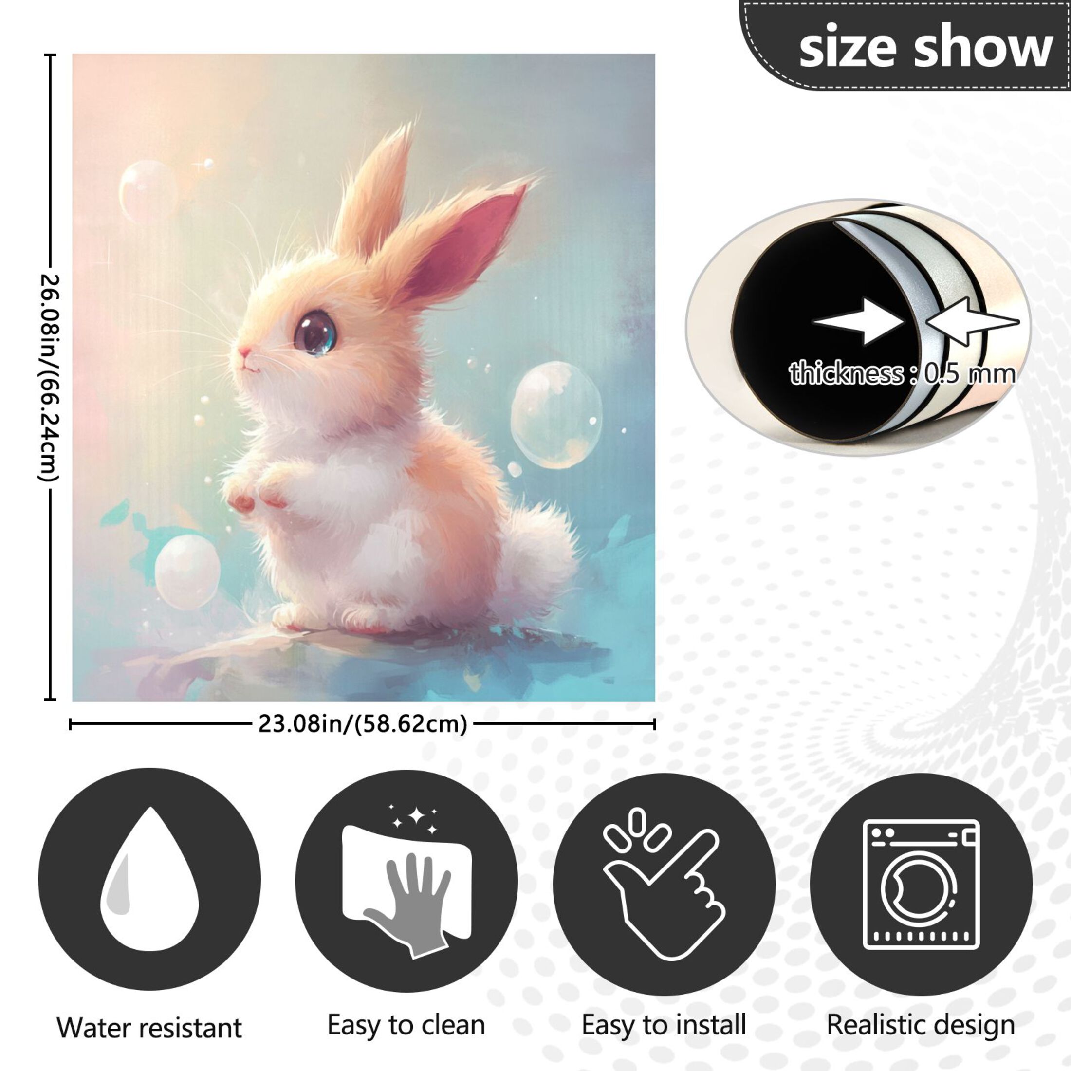 Dishwasher Magnetic Sticker 23x26 Inch Refrigerator Magnetic Sticker Washing Machine Magnetic Sticker Kitchen Panel Magnetic Sticker Home Decor Super Lovely Orange Rabbit