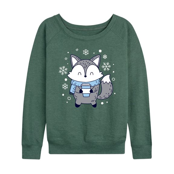 Instant Message - Winter Fox - Women's Lightweight French Terry Long Sleeve Shirt