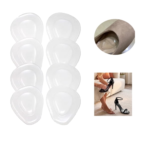 8 Pack Metatarsal Pads Ball of Foot Cushions, Gel Forefoot Supports for Morton's Neuroma, Callus, Bunion Pain Relief, Self-Adhesive Shoe Inserts for Men and Women