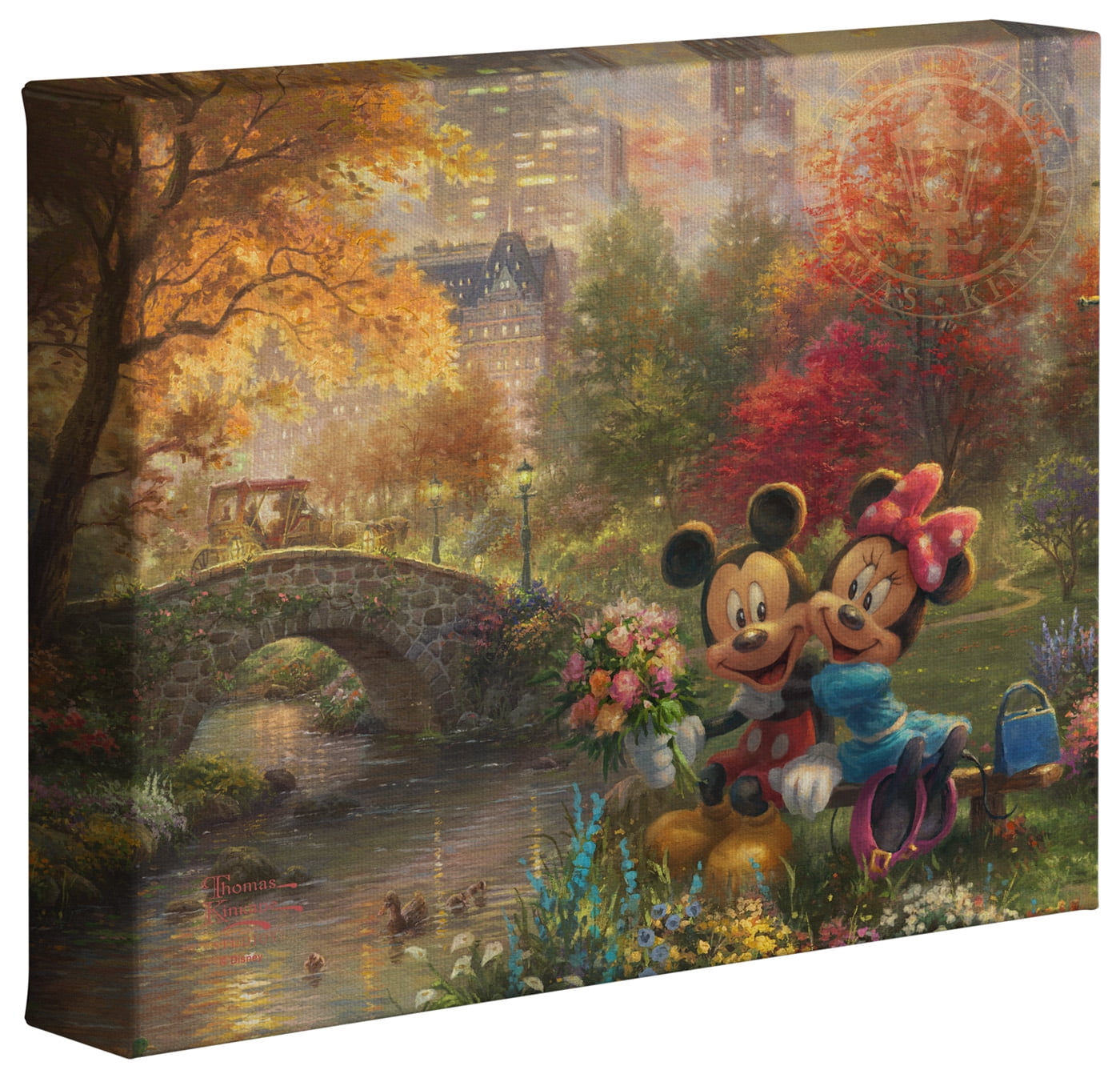 Thomas Kinkade Studios Mickey and Minnie In Paris 14 x 14 Canvas Gallery Wrap 
