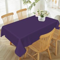 60x84inches Elegant Purple Tablecloth Rectangular Solid Color Polyester Fabric Table Cloth Washable Wrinkle Resistant Table Cover for Kitchen Dining Wedding Baby Shower Buffet Party Decor