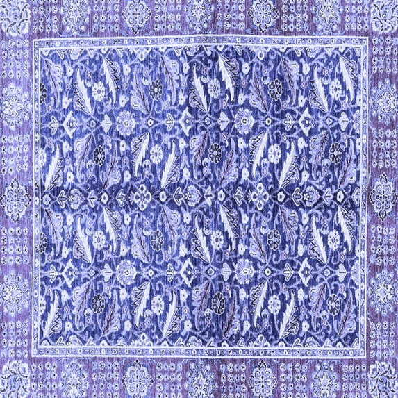 Ahgly Company Indoor Square Oriental Blue Traditional Area Rugs, 4' Square