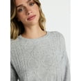 thumbnail image 4 of No Boundaries Cable Knit Pullover Sweater, Lightweight, Women’s, 4 of 6
