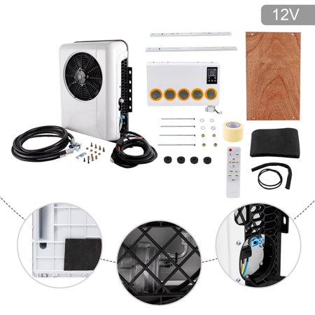 Miumaeov 12V Universal Truck Cab Air Conditioner Hanging Split AC Kit 6800 BTU for Car Semi Trucks Bus RV Caravan