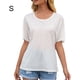 thumbnail image 1 of Camiseta de mujer de manga corta con cuello redondo Sexy Hollow Summer Top suelto, blanco, S Methold AP001234-01, 1 of 7