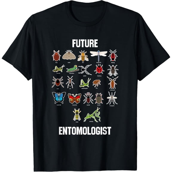 Future Entomologist Insect Chart Bug Types T-Shirt