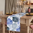 thumbnail image 2 of Table Runners 72 Inches Long Dress Scarves, Blue Ombre Spring Floral Farmhouse Kitchen/Dining Table Runner, Coffee Tablerunners, Summer Botanical Flowers 18x72 Inch, 2 of 9