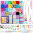 thumbnail image 6 of HLONK Ultimate Hair Styling Kit - 1543/1544pcs Elastic Bands In 20 Vibrant Colors With Storage Box  Includes Rat Tail Combs & Butterfly Clips For Women And Girls, 6 of 6