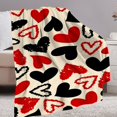 thumbnail image 5 of Kugisaki Valentine's Day Decoration Home Valentine's Day Throw Blanket Soft Lightweight Flannel Blankets Love Hearts Throw Blanket for Sofa Couch Bed Office 29.5x39.3 in, 5 of 6