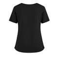 thumbnail image 5 of 2 Pocket Scrub Top for Women V Neck Short Sleeve Side Slit Top Made with Soft Stretch Durable Fabric, #01 Black, 5XL, 5 of 6