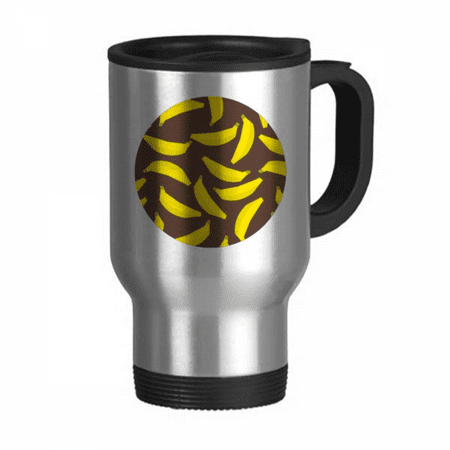 

Yellow Banana Fruit Illustration Pattern Travel Mug Flip Lid Stainless Steel Cup Car Tumbler Thermos
