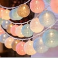 thumbnail image 5 of 1.5m Christmas Cottons Ball Light String Christmas Lights Battery Box Light Holiday Decoration Lights Room Tent Cottons Thread Light Strip for Holiday Gifts, 5 of 6