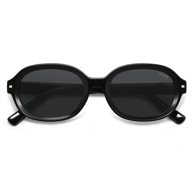 Gafas de Sol Retro Ovaladas Polarizadas SOJOS SJ2603 Negro/Gris