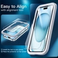 thumbnail image 7 of JETech 5 in 1 Matte Case for iPhone 15 Plus 6.7-Inch with 2-Pack Each Tempered Glass Screen Protector and Camera Lens Protector, Translucent Back Shockproof Phone Cover (Bright Blue), 7 of 7