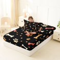 thumbnail image 4 of Manfei Cartoon Paw Twin Fitted Sheet, Cute Dog Bone Bedding, Black Orange, 2-Piece, 1 Fitted Sheet and 1 Pillowcase, 4 of 6