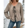 thumbnail image 6 of Women Y2k Tie Front Knitted Cardigan Sweater Long Sleeve Open Front Oversized Cardigan Knitwear Tops  L, 6 of 8