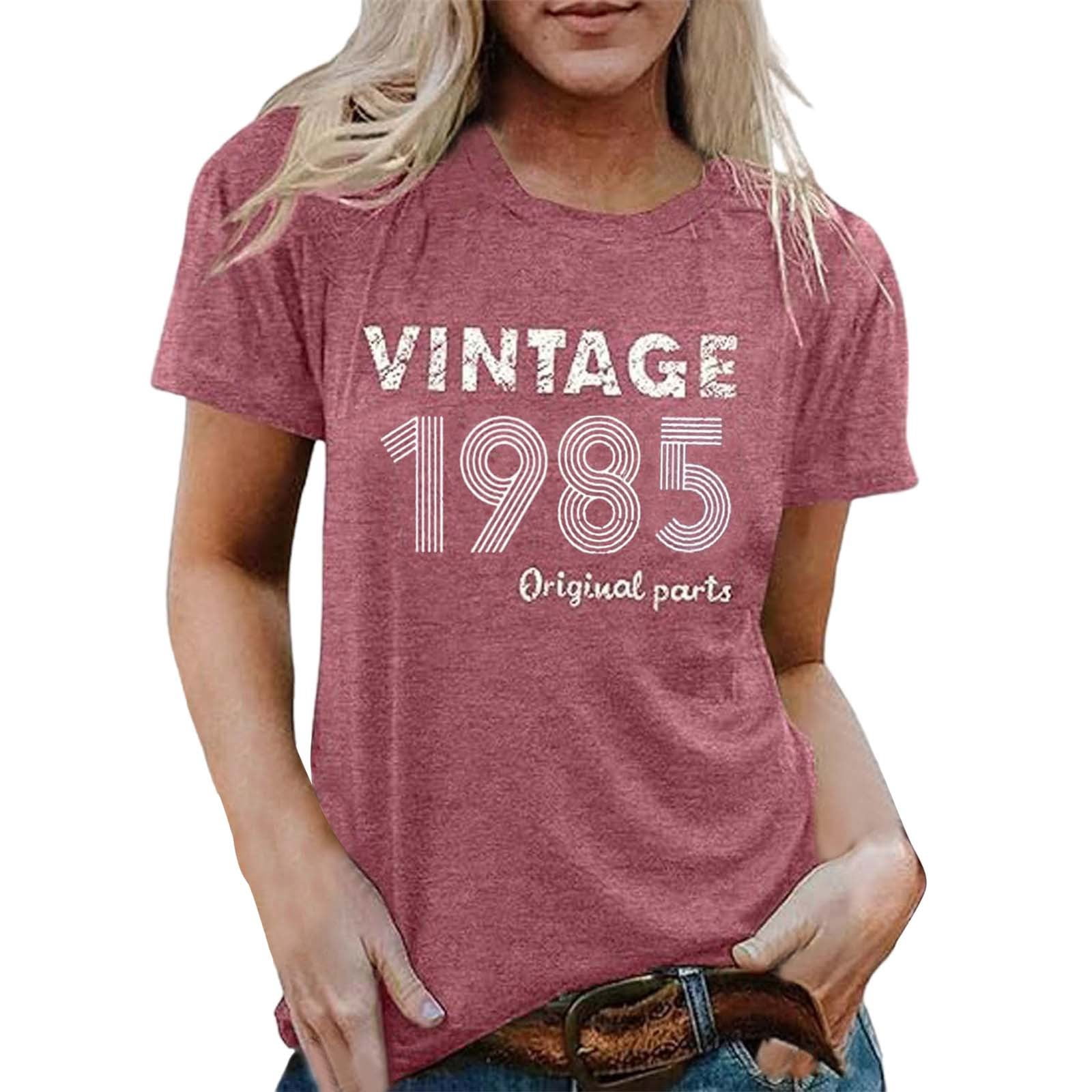 LUOGENLI T-shirts pour Femmes Vintage Imprimé Graphique Manches