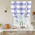 thumbnail image 2 of Tie Up Curtains for Windows Purple Buffalo Check Valance Adjustable Balloon Curtain Watercolor Purple Plaid Tie Up Shades for Kitchen Living Room Bedroom Privacy Curtain Drape 34x45 Inch, 2 of 9