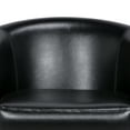 Easyfashion Faux Leather Barrel Accent Chair, Set of 2, Black