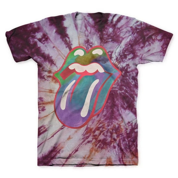 The Rolling Stones Men's Multi Colored Tongue Tie Dye T-Shirt S