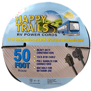 Happy Trails RV 30 Amp - 50 Foot RV Electric extension cord with Lighted Ends and Pull Handle (6749T)
