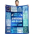 thumbnail image 1 of LHSHID Best Son in Law Gifts Blanket Son in Law Gifts from Mother in Law to My Son in Law Gifts Best Christmas Birthday Gift Ideas for Son in Law Son in Law Gifts Throw Blanket 50x60in, 1 of 6