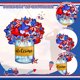 thumbnail image 1 of 4 de julio Colgador de puerta de madera - Bandera americana Letrero circular de la puerta - Decoración patriótica del hogar con diseño de bandera con estrellas - Arte de la pared de madera del día, 1 of 7
