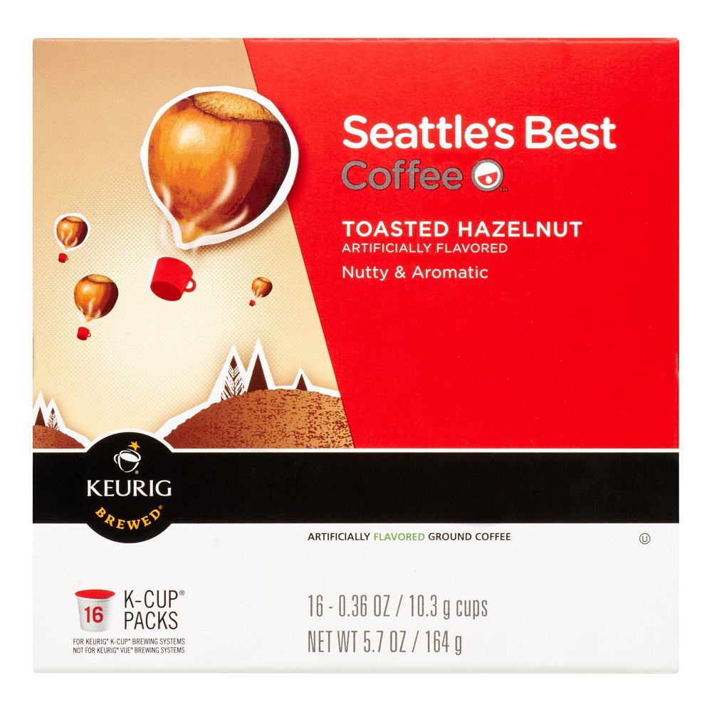 Seattle's Best Single Serve Coffee for Keurig, Toasted Hazelnut, 16 Ct