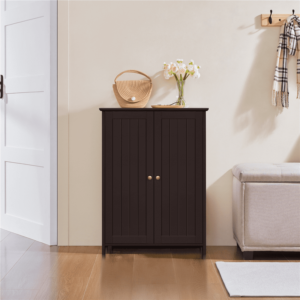 Alden Design Contemporary Storage Cabinet with 2 Doors and 2 Adjustable Shelves, Espresso