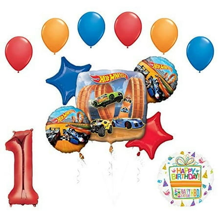 Mayflower Products Hot Wheels Party Supplies 1st Birthday Balloon Bouquet Decorations