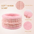 thumbnail image 3 of Baby Girls Knitted Winter Hat Scarf Gloves Set Warm Twist Toddler Beanie Neck Warmer Kids Boys Hat with Pompom (Light Pink), 3 of 4