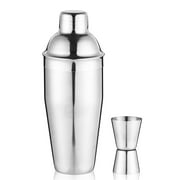 Set of 2 Stainless Steel Shaker 750ML 3-Piece Martini Cocktail Shaker Mojito Drink Mixer Household Bartender Tools with...