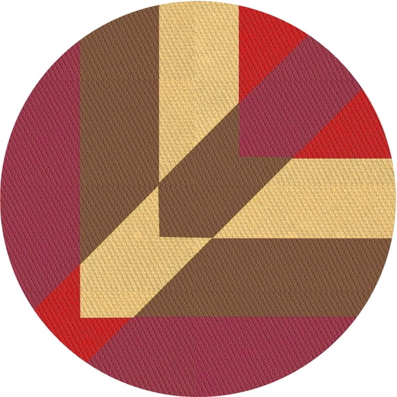 Ahgly Company Indoor Round Patterned Love Red Area Rugs, 6' Round