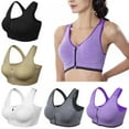 thumbnail image 5 of Luxsea Women's Zip Front Sports Bra Wireless Post-Surgery Bra Active Yoga Sports Bras for Women, 5 of 6