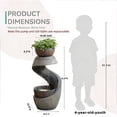 thumbnail image 4 of Freestanding S-Curve Waterfall Fountain Outdoor Garden Patio Decor with Planter, 4 of 17