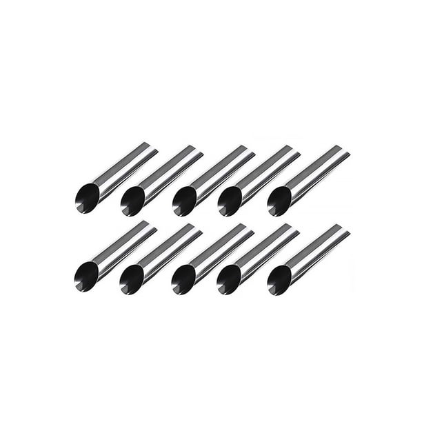 Acero Inoxidable Cannoli Formas De Grado Alimenticio Crema Cuerno Molde Pastel Cuerno Molde Cannoli Tubos Conchas Pastelería Molde Para Hornear Para Cocina Hornear Chef 10 Piezas Cateissary HA026759-01