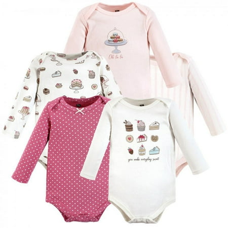 UPC: 0660168187373 | Hudson Baby Infant Girl Cotton Long-Sleeve Bodysuits Sweet Bakery 9-12 Months