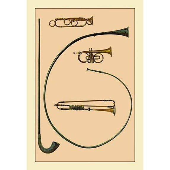 Lituus, Buccina, Cornet and Trumpets-Fine Art Canvas Print (20" x 30")