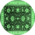 thumbnail image 1 of Ahgly Company Indoor Round Oriental Emerald Green Traditional Area Rugs, 5' Round, 1 of 4