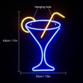 thumbnail image 2 of Cocktail Glass Neon Signs Led Neon Sign Light Big Night Light for Room Decor Light Bar Pub Beach Shop Game Office Restaurant Sign USB Operated (17”x 13”), 2 of 4