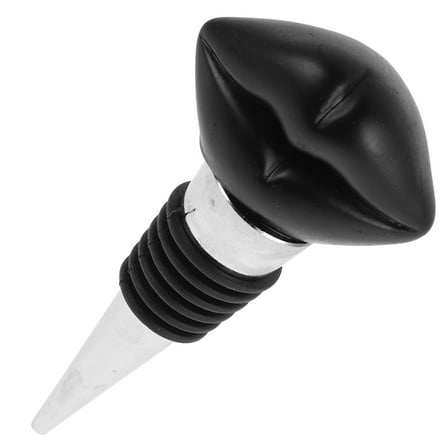 SOPOTUTU Black Wine Stopper, Aluminum Alloy, Creative Kitchen Accessory, Reusable Bottle Sealer, Leak Proof Design