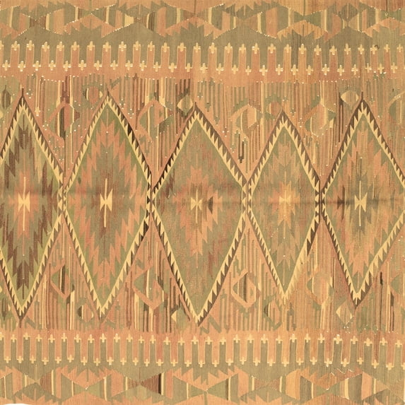 Ahgly Company Indoor Square Southwestern Brown Country Area Rugs, 3' Square