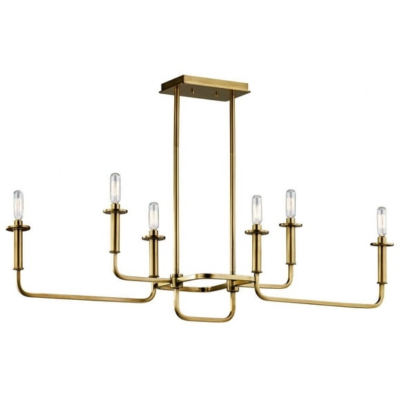 6 Light Linear Chandelier In Mid-Century Modern Style-17.5 Inches Tall And 11 Inches Wide Kichler Lighting 43362Nbr