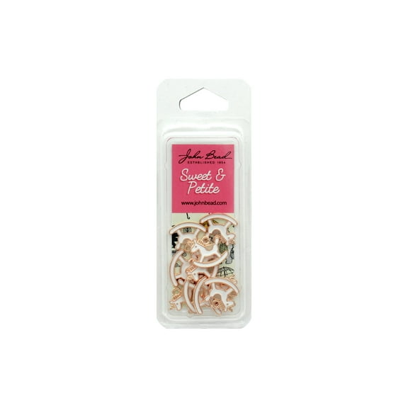 John Bead Sweet&Petite Charm Rock Horse Wht 10pc