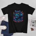 thumbnail image 3 of Cat T-shirt Cat Unisex T-shirt Unisex tees Casual Cotton Colorful Printing, 3 of 5