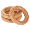 thumbnail image 1 of Paquete de 3 Anillos de Madera, 2.17" (55mm) OD. 11mm de Grosor Anillos de Madera Sólida de Haya Natural, Círculos de Madera Sin Acabado, 1 of 5