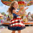 thumbnail image 4 of mgoYE Toddler Girls 4th of July Dress Girls American Flag Outfit Kids Patriotic Independence Memorial Day Dress 1-6 Years(Brick Red,4-5 Years), 4 of 5