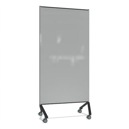 UPC: 0014935312794 | Ghent Pointe Non-Magnetic Mobile Glass Dry Erase Board Gray Black Frame 77×36
