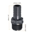 thumbnail image 2 of Uxcell Barb Hose Fitting Barbed Male Thread Pipe Connector Adapter 14mm 1, 2 of 5